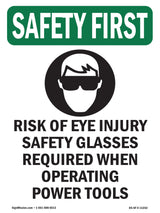 Risk Of Eye Injury Safety Glasses With Symbol