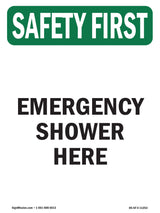 Emergency Shower Here