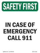 In Case Of Emergency Call 911 Spanish