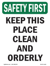 Keep Place Clean Orderly Bilingual