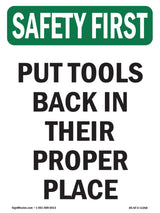 Put Tools Back In Their Proper Place