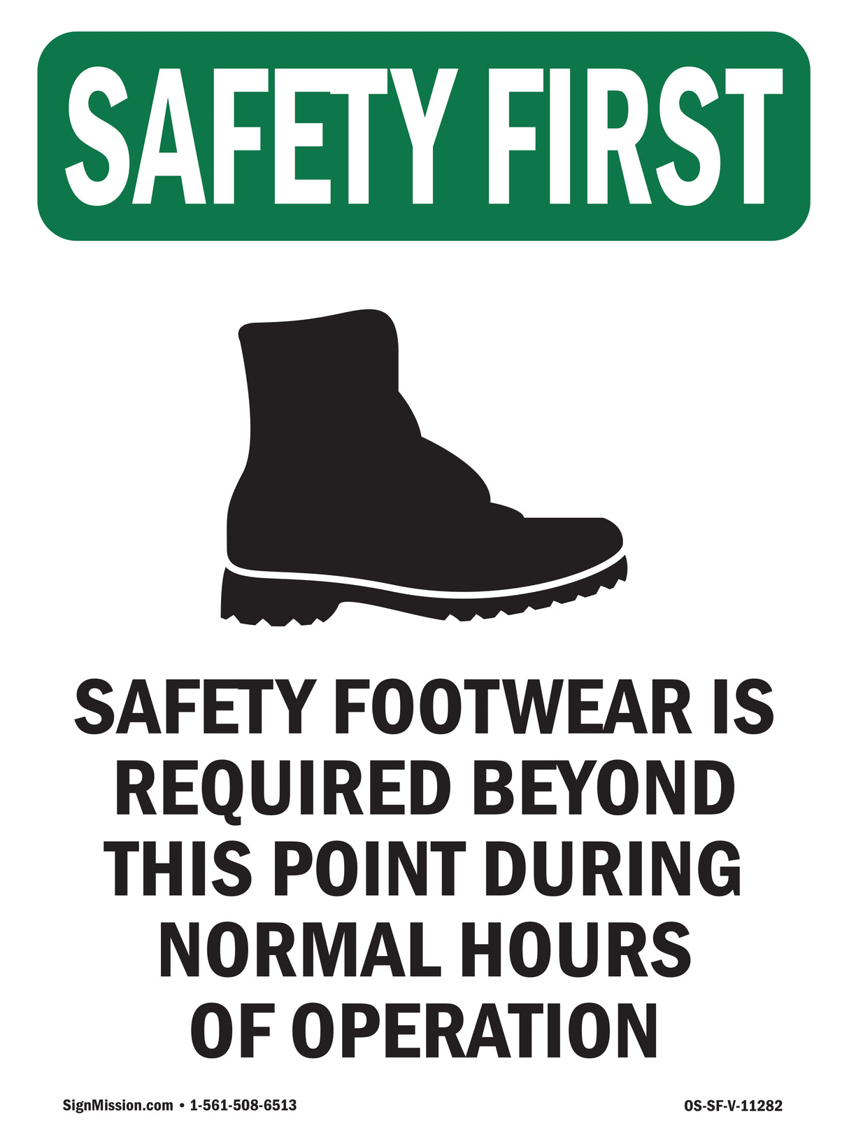 Safety Footwear Is Required With Symbol