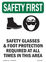 Safety Glasses & Foot Protection With Symbol