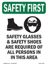 Safety Glasses & Safety Shoes With Symbol
