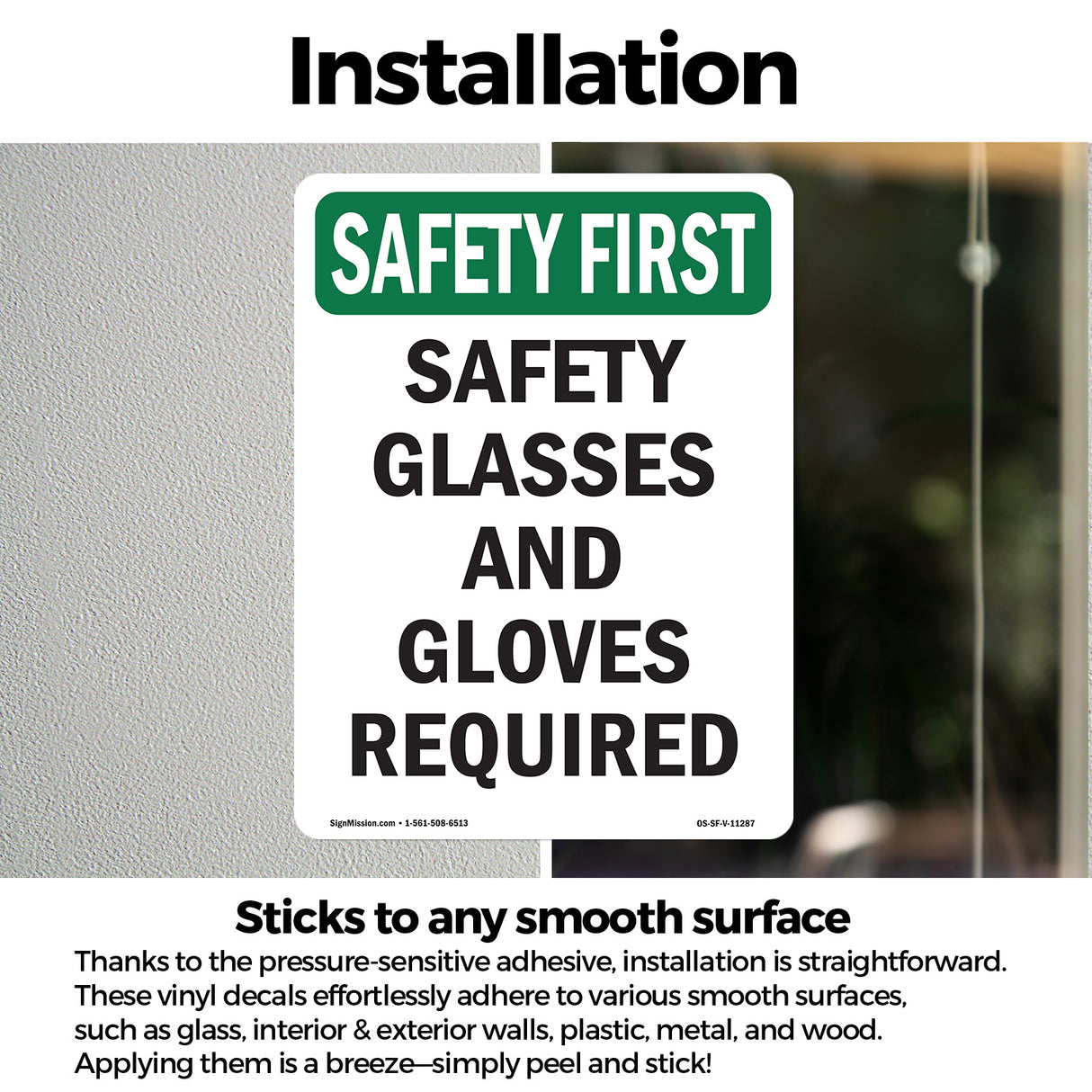 Safety Glasses And Gloves Required