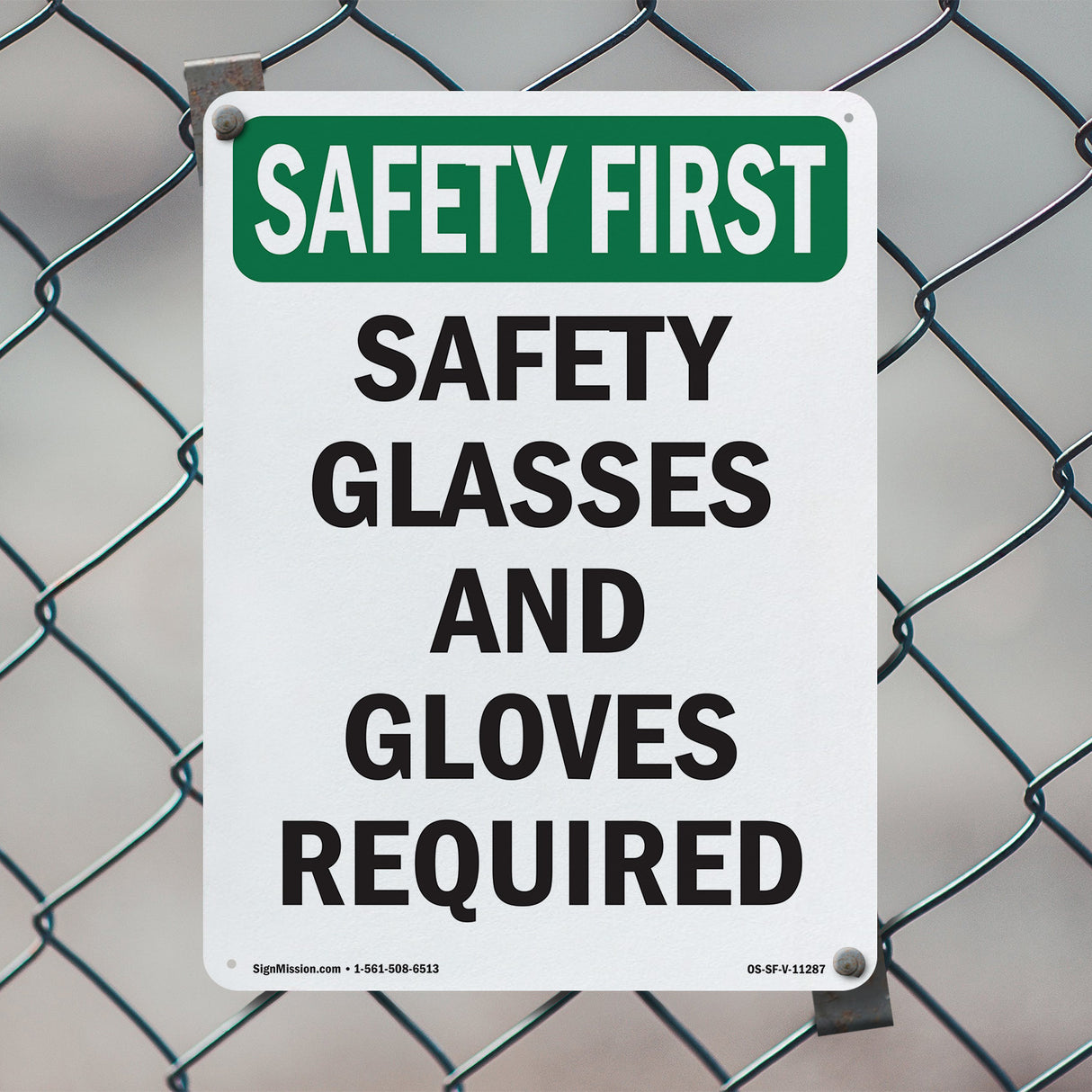 Safety Glasses And Gloves Required