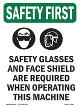 Safety Glasses And Face Shield With Symbol