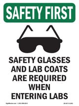 Safety Glasses And Lab Coats With Symbol