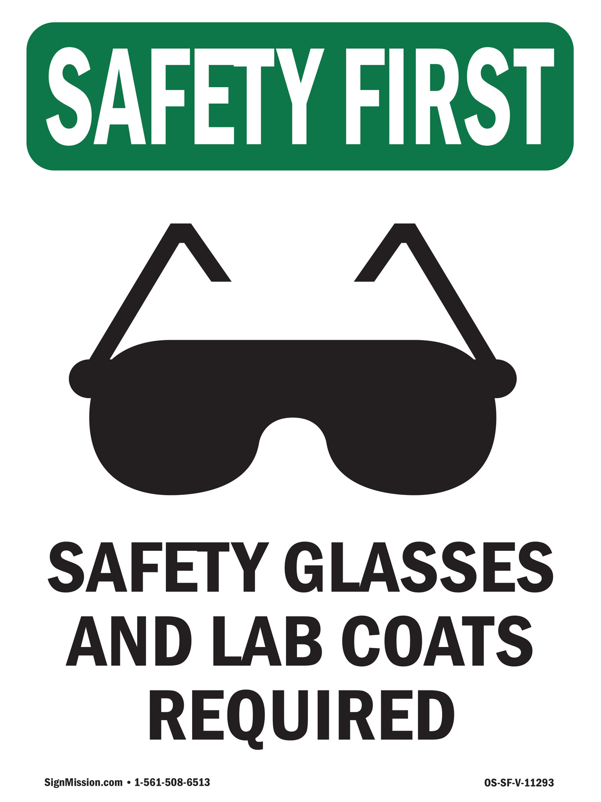 Safety Glasses And Lab Coats Required With Symbol