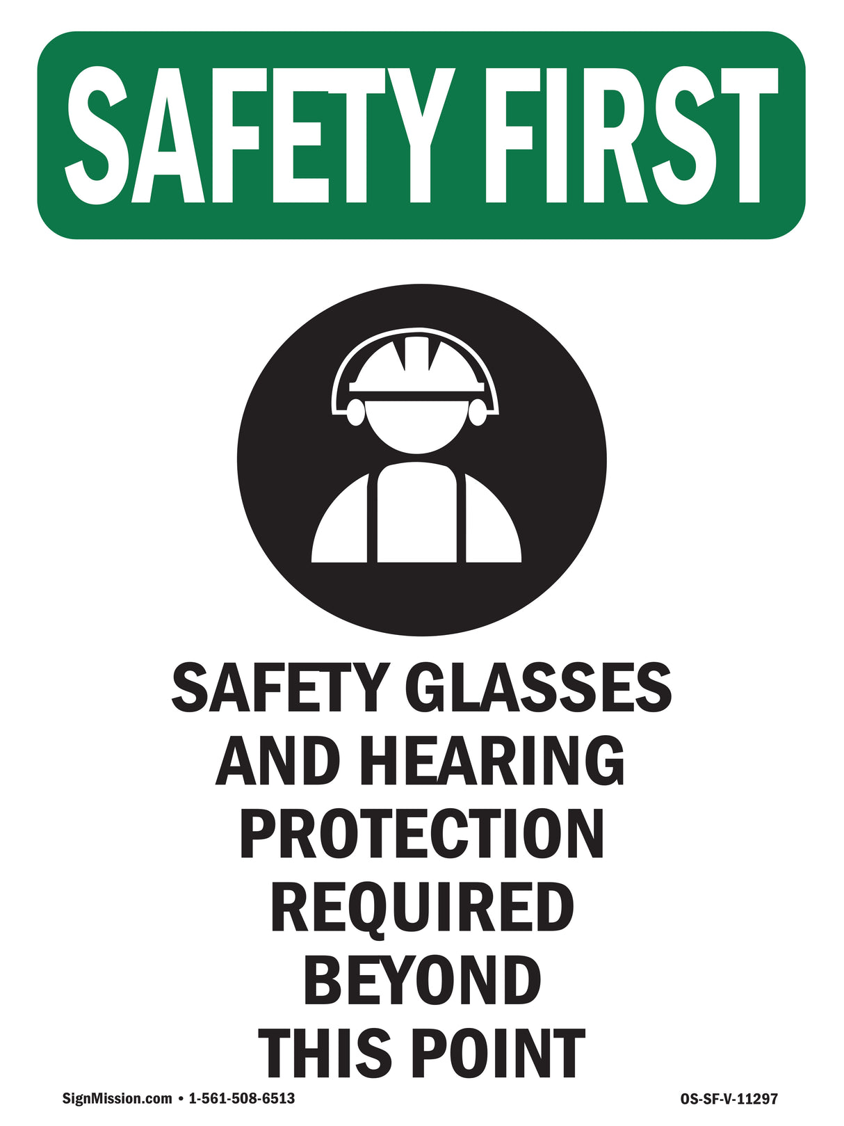 Safety Glasses And Hearing Protection With Symbol