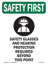 Safety Glasses And Hearing Protection With Symbol