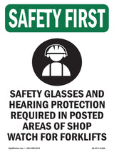 Safety Glasses And Hearing Protection With Symbol
