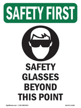 Safety Glasses Beyond This Point With Symbol