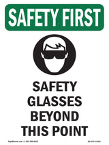 Safety Glasses Beyond This Point With Symbol
