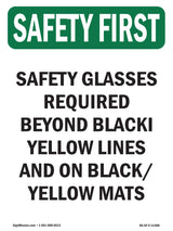 Safety Glasses Required Beyond Black-Yellow