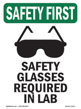 Safety Glasses Required In Lab With Symbol