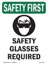 Safety Glasses Required With Symbol
