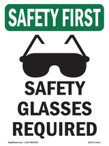 Safety Glasses Required With Symbol