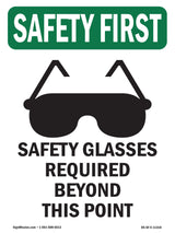 Safety Glasses Required Beyond With Symbol