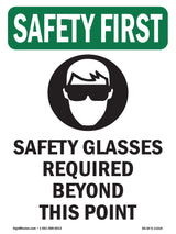 Safety Glasses Required Beyond With Symbol