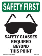 Safety Glasses Required Beyond With Symbol