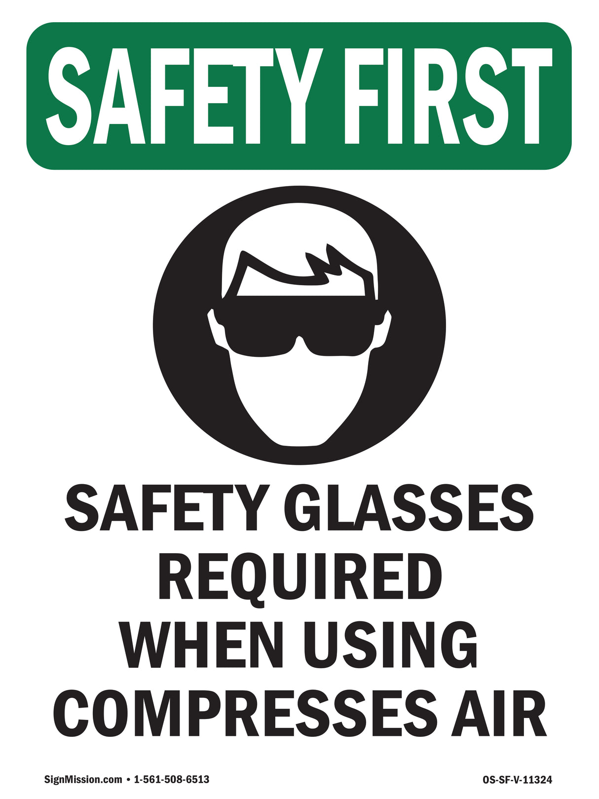 Safety Glasses Required When With Symbol