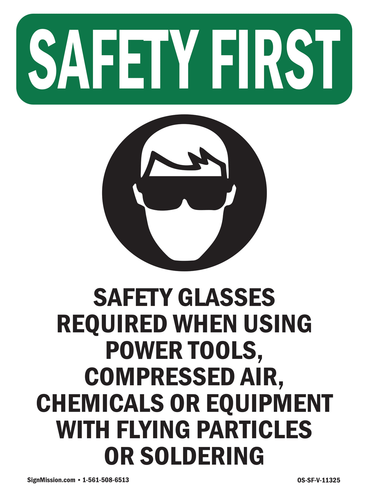 Safety Glasses Required When With Symbol