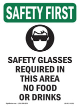 Safety Glasses Required In This With Symbol