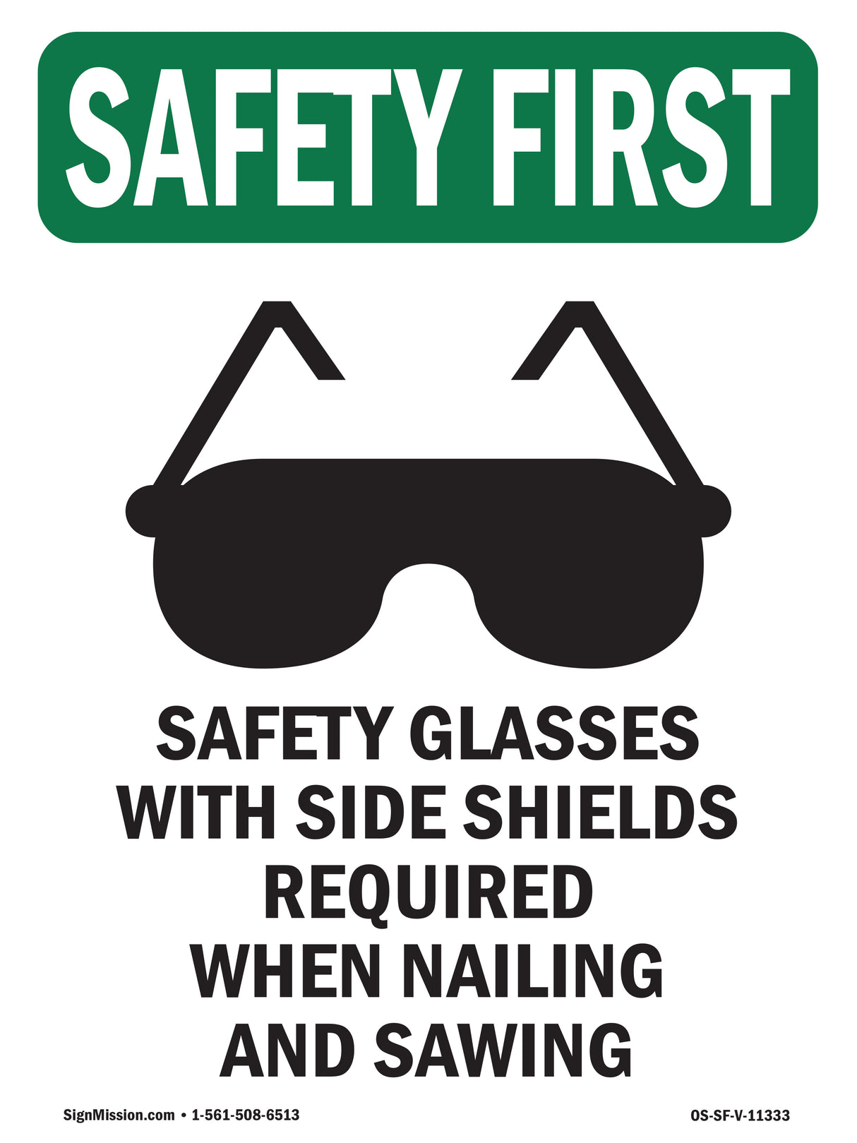 Safety Glasses With Side Shields With Symbol