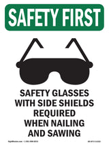 Safety Glasses With Side Shields With Symbol