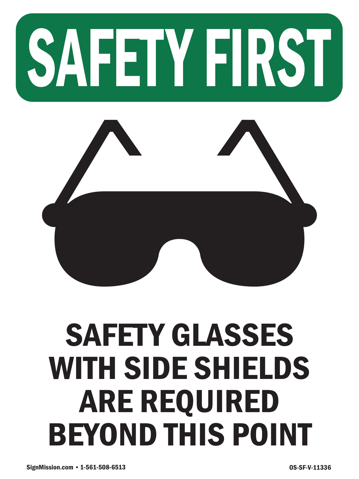 Safety Glasses With Side Shields With Symbol