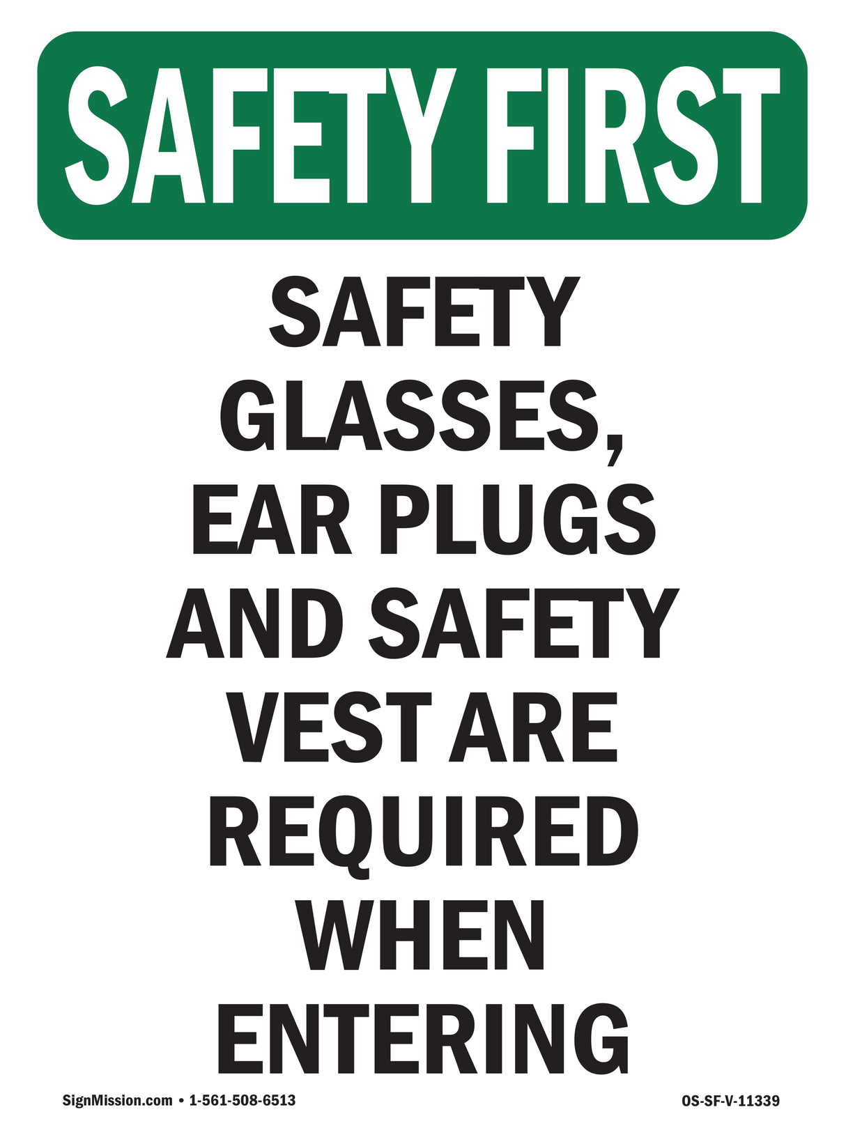 Safety Glasses, Ear Plugs And