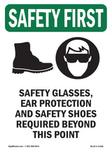 Safety Glasses, Ear Protection With Symbol