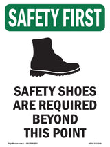 Safety Shoes Are Required Beyond With Symbol