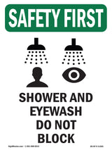 Shower And Eyewash Do Not Block With Symbol