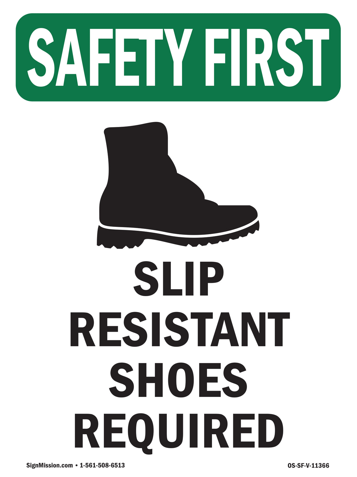 Slip Resistant Shoes Required With Symbol