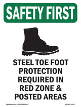 Steel Toe Foot Protection Required With Symbol