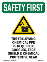 The Following Chemical PPE Required-With Symbol