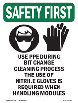Use PPE During Bit Change Cleaning With Symbol