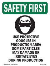 Use Protective Goggles In Production With Symbol
