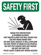 Wear Eye Protection & Rubber With Symbol