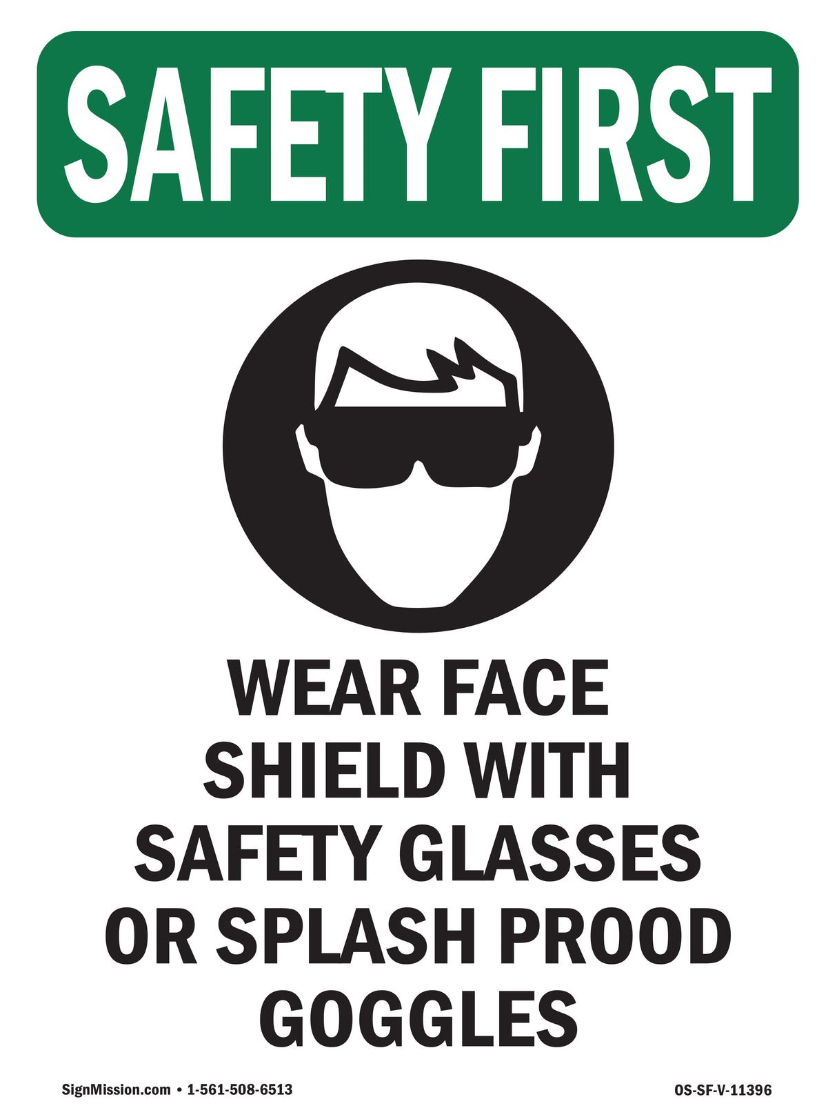 Wear Face Shield With Safety With Symbol