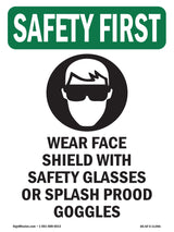 Wear Face Shield With Safety With Symbol