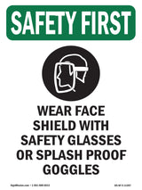 Wear Face Shield With Safety With Symbol