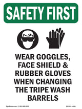 Wear Goggles, Face Shield & With Symbol