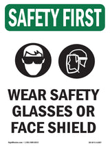 Wear Safety Glasses Or Face Shield With Symbol