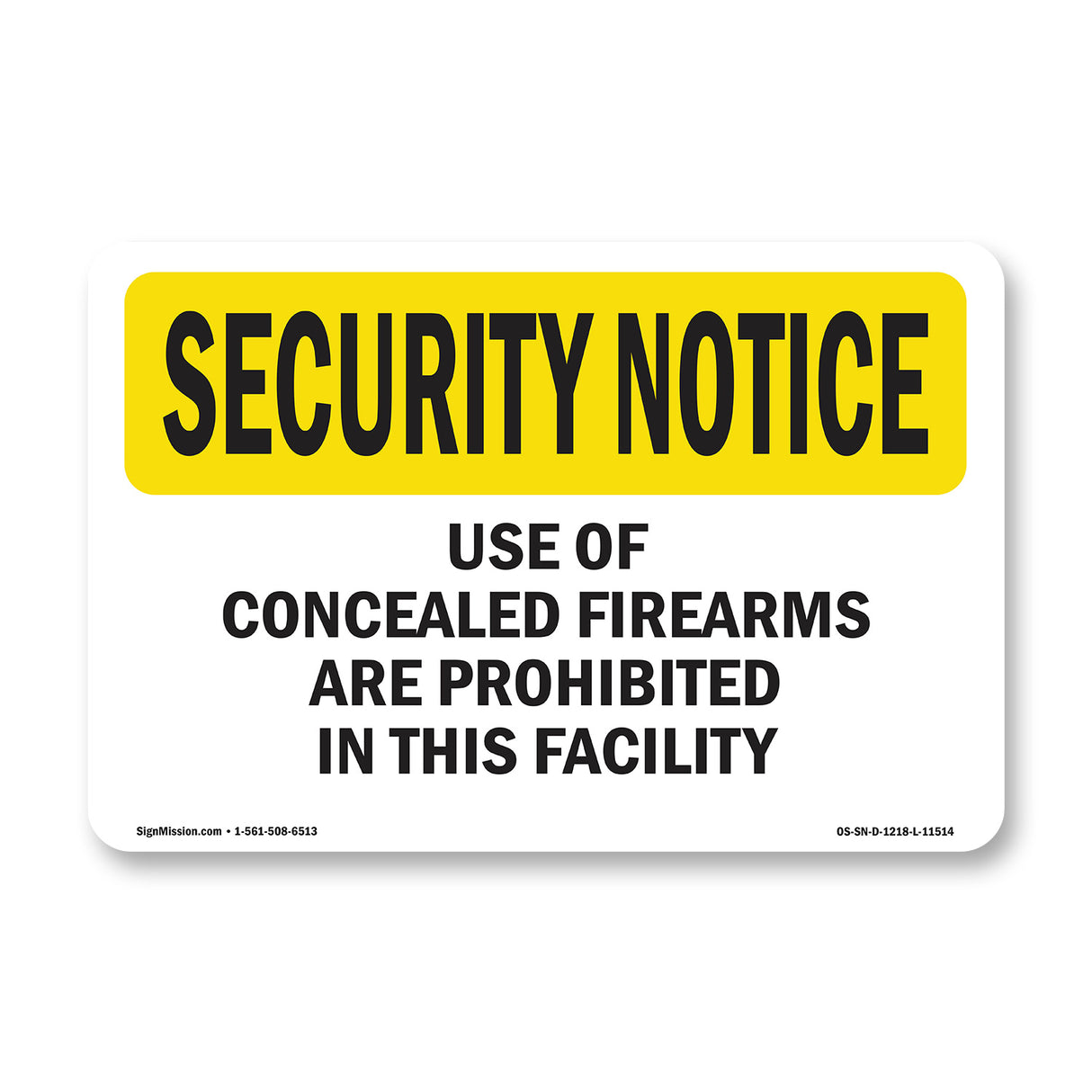 Concealed Firearms Prohibited