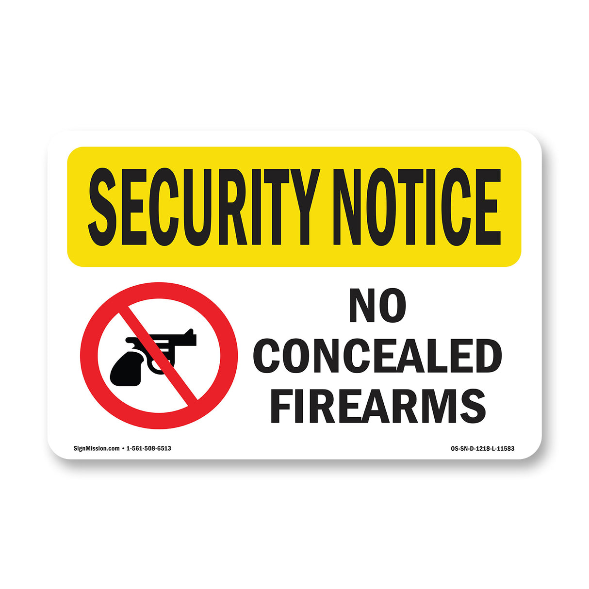 No Concealed Firearms
