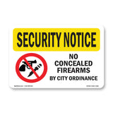 No Concealed Weapons By City