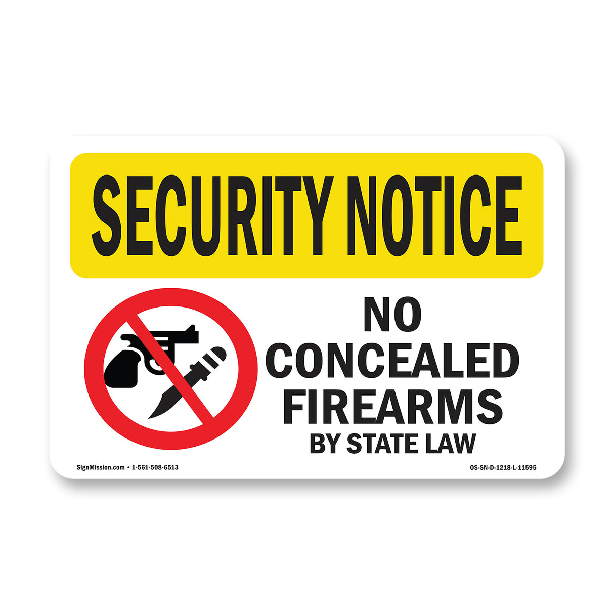 No Concealed Weapons By State Law